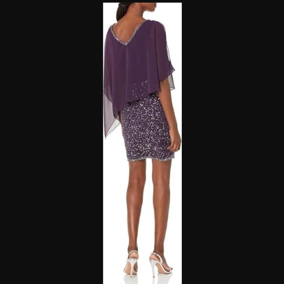 NWT J Kara Women's Caplet Short Cocktail Beaded Dress, sz 14 - Picture 2 of 8